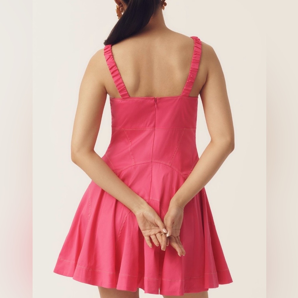 Anthropologie Drop-Waist A-Line Pink Mini Dress Medium NWT - Picture 3 of 12